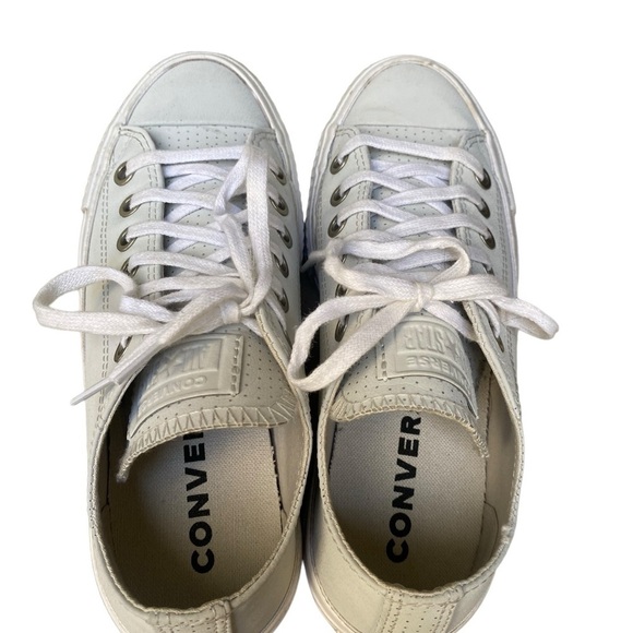 Converse Platform Faux Leather Sneakers I Size: 5 - Picture 2 of 13